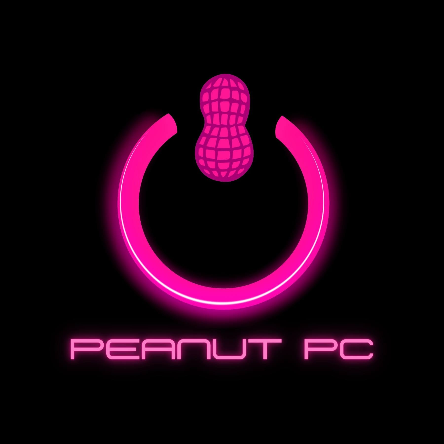 Peanut PC original neon pink peanut power-button logo
