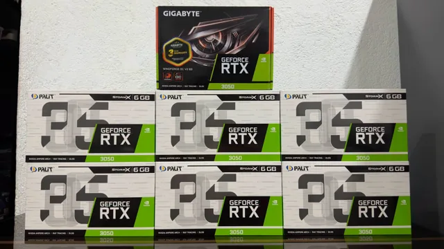 GeForce RTX graphics card boxes at Peanut PC